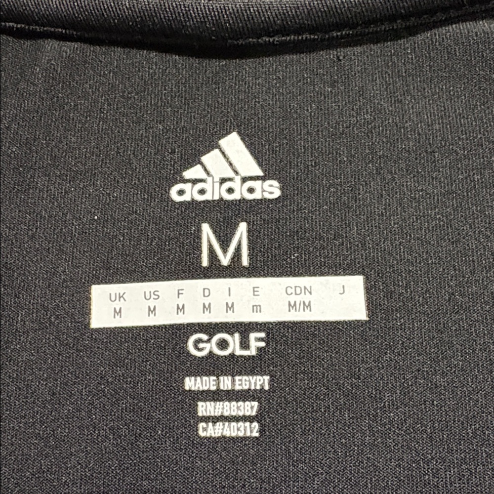 Adidas Golf Quarter Zip Pullover Black Gray Men’s Medium NWOT - Picture 3 of 6